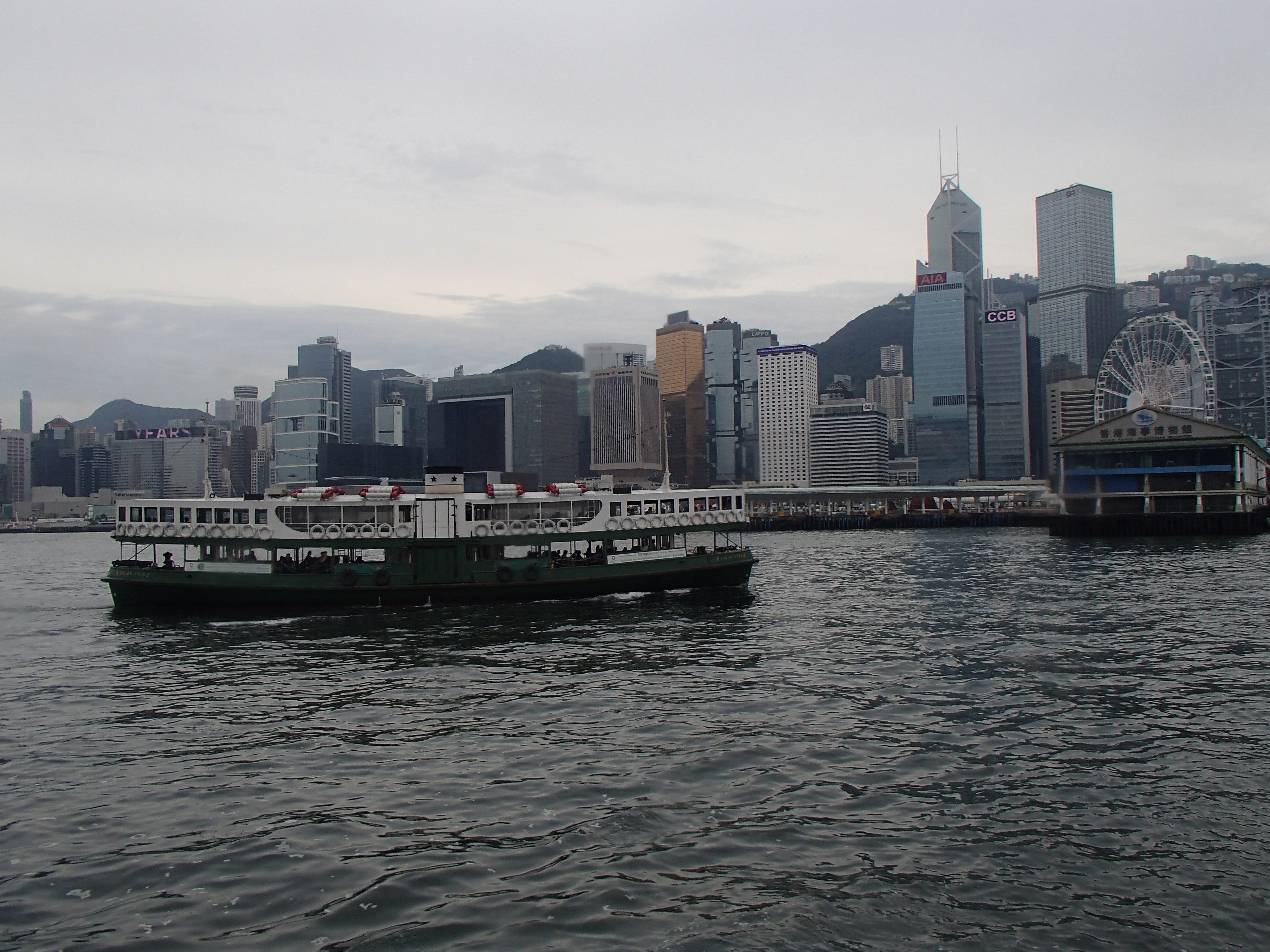 view from a ferry boat in Victoria Harbour