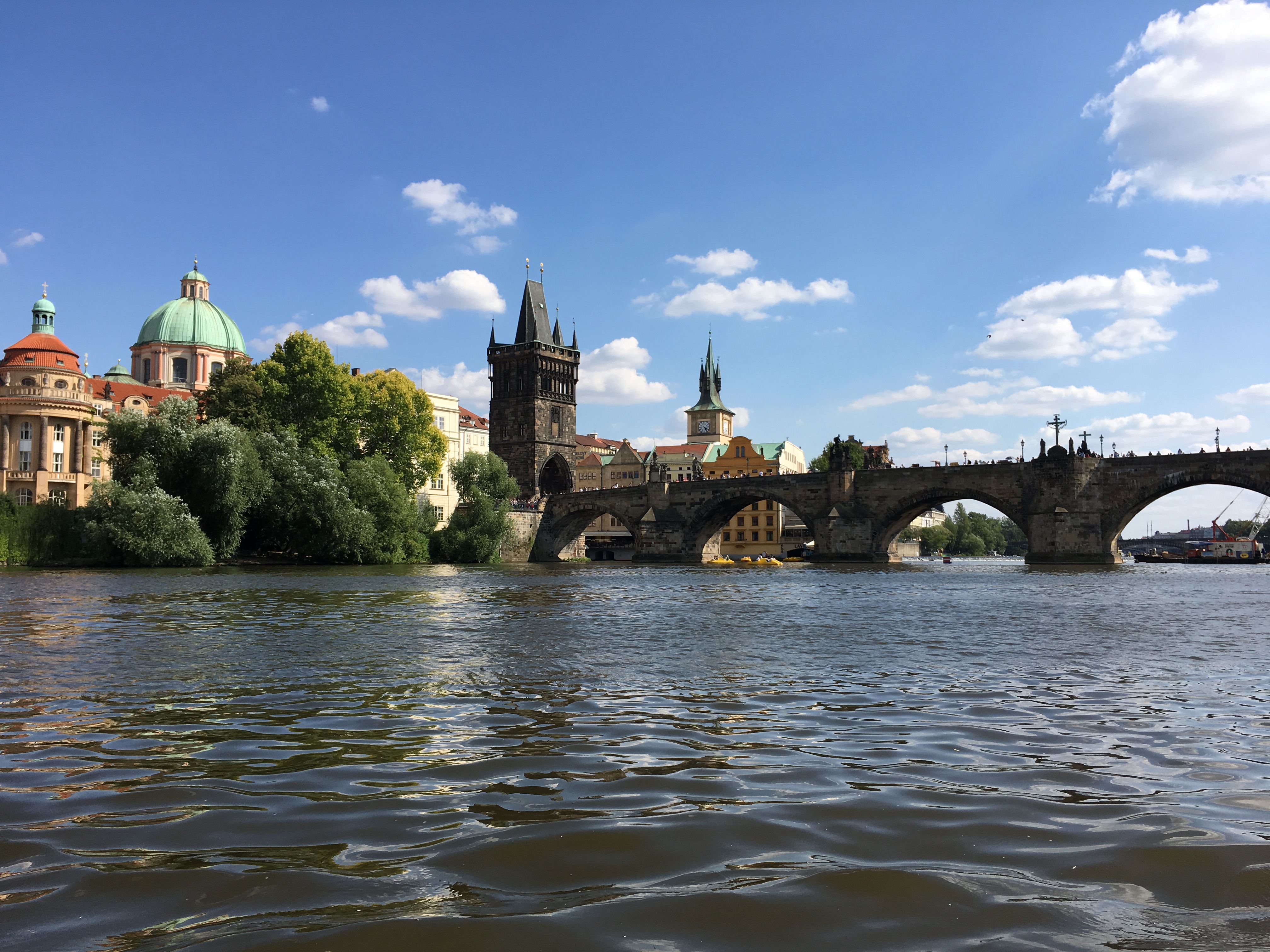 Charles bridge as seen from on the river
