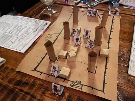 paper map and meeples