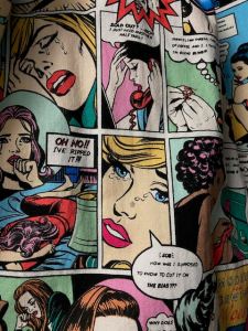 Comic style print fabric